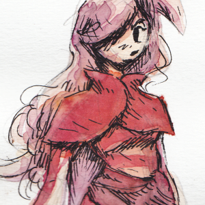 Watercolor of character exploration